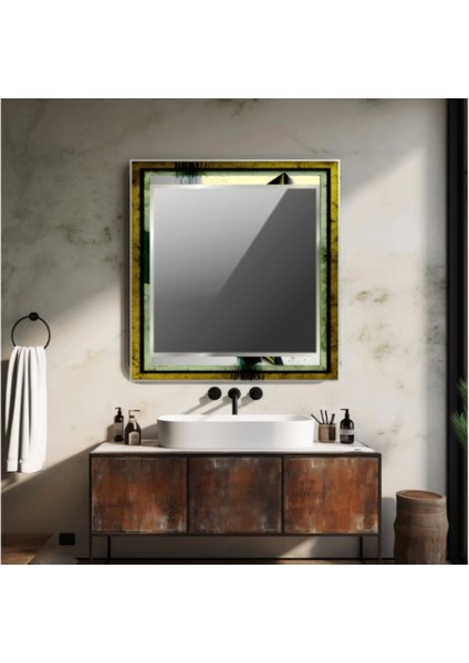 Dekorarif Desenli Kare Duvar Aynası 14