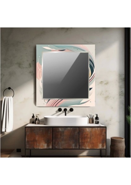 Dekorarif Desenli Kare Duvar Aynası 17