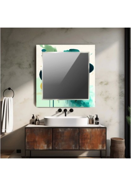 Dekorarif Desenli Kare Duvar Aynası 11