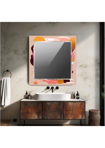 Dekorarif Desenli Kare Duvar Aynası 15