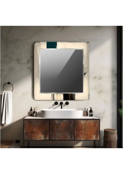 Dekorarif Desenli Kare Duvar Aynası 13