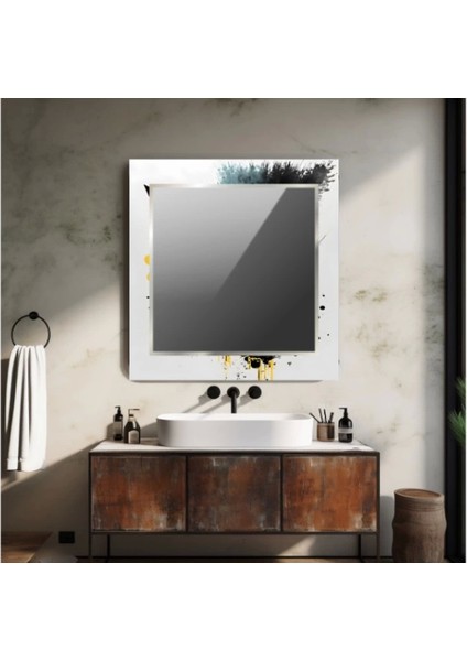 Dekorarif Desenli Kare Duvar Aynası 25