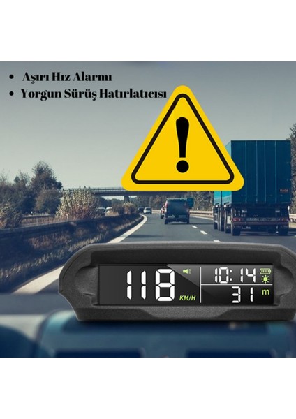 Tır Kamyon ve Arabalar Için Uyumlu Gps Hız Göstergesi Güneş Enerjili Hız Ölçer