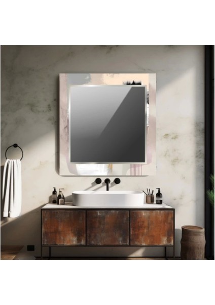 Dekorarif Desenli Kare Duvar Aynası 32