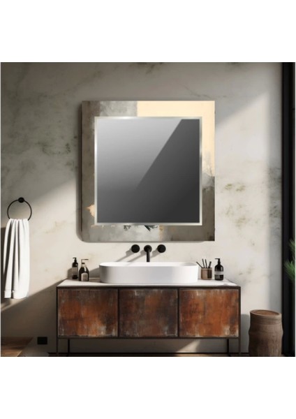 Dekorarif Desenli Kare Duvar Aynası 36