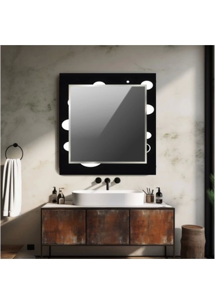 Dekorarif Desenli Kare Duvar Aynası 44