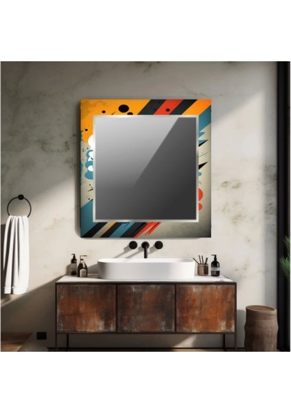 Dekorarif Desenli Kare Duvar Aynası 31