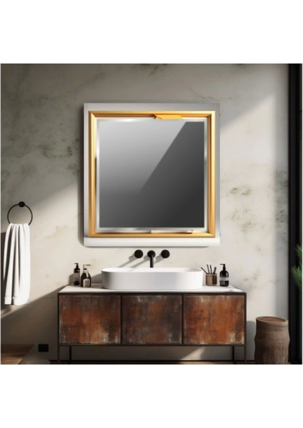 Dekorarif Desenli Kare Duvar Aynası 57