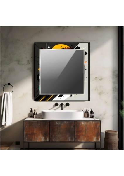 Dekorarif Desenli Kare Duvar Aynası 43