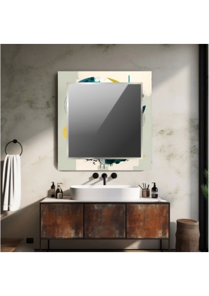 Dekorarif Desenli Kare Duvar Aynası 52