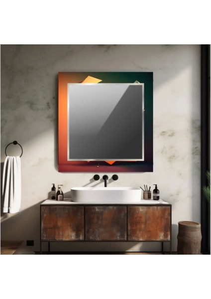 Dekorarif Desenli Kare Duvar Aynası 39