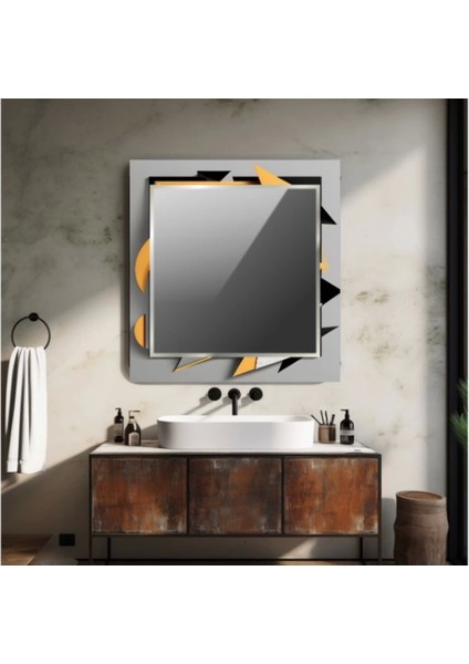 Dekorarif Desenli Kare Duvar Aynası 47