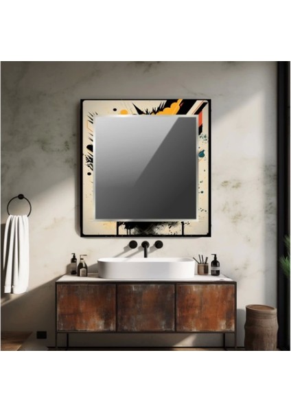 Dekorarif Desenli Kare Duvar Aynası 41