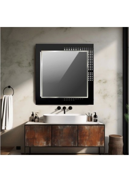 Dekorarif Desenli Kare Duvar Aynası 40