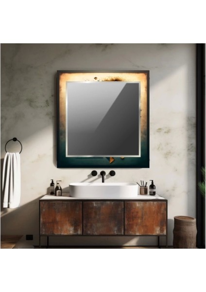 Dekorarif Desenli Kare Duvar Aynası 66