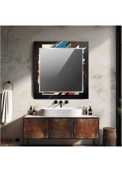 Dekorarif Desenli Kare Duvar Aynası 64