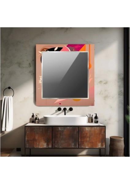 Dekorarif Desenli Kare Duvar Aynası 76