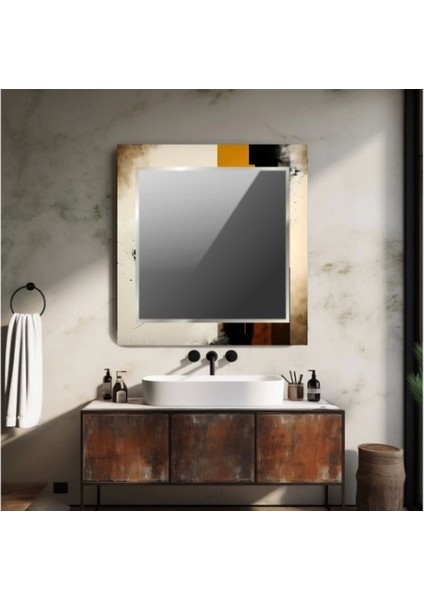 Dekorarif Desenli Kare Duvar Aynası 92