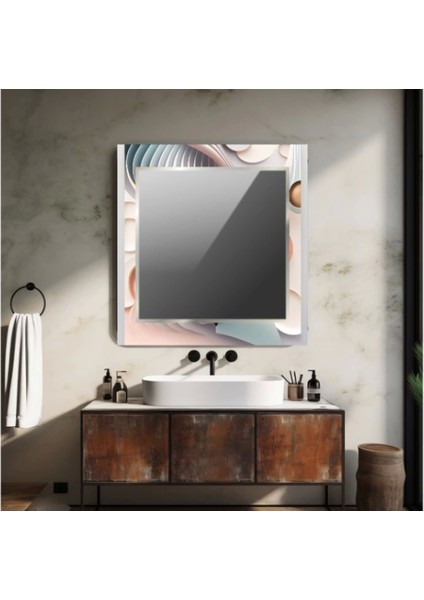 Dekorarif Desenli Kare Duvar Aynası 83