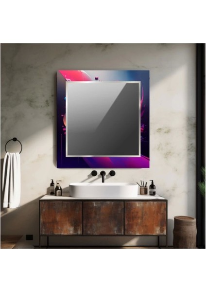 Dekorarif Desenli Kare Duvar Aynası 87