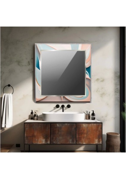 Dekorarif Desenli Kare Duvar Aynası 86