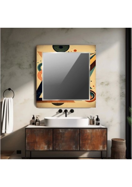 Dekorarif Desenli Kare Duvar Aynası 97