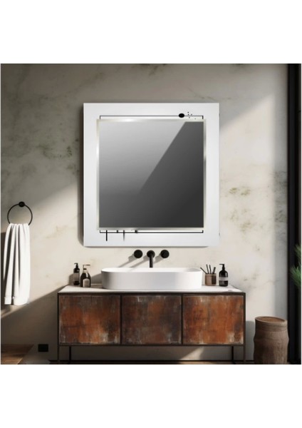 Dekorarif Desenli Kare Duvar Aynası 91