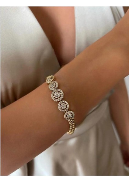 14 K Altın Rengi Kuyumcu Model Vip Seri Bileklik 17+2 cm