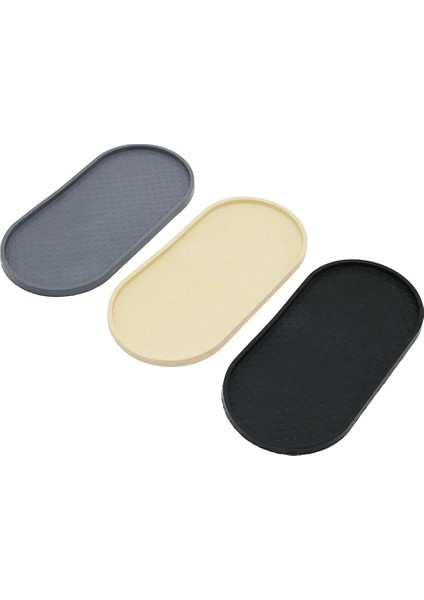 Düz Oval Renkli Silikon Yağdanlık - Sabunluk Altlık 12 x 24.5 cm