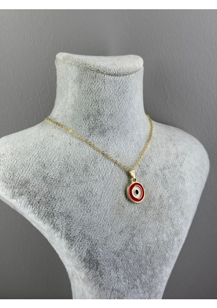 Gold Kaplama Kırmızı Nazar Boncuğu Kolye fiyatları