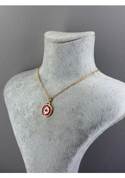 Gold Kaplama Kırmızı Nazar Boncuğu Kolye fırsatları