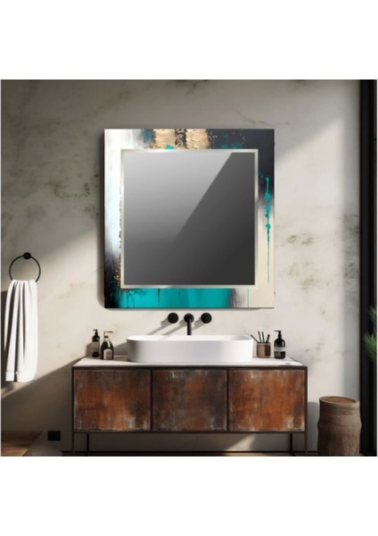 Dekorarif Desenli Kare Duvar Aynası 103