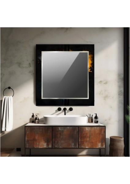 Dekorarif Desenli Kare Duvar Aynası 131