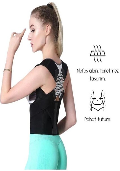 Sırt Duruş Düzeltici Korse Sırt Ağrı Kemeri Ayarlanabilir Dik Durma Kemeri Ofis Ev Spor Günlük Korse