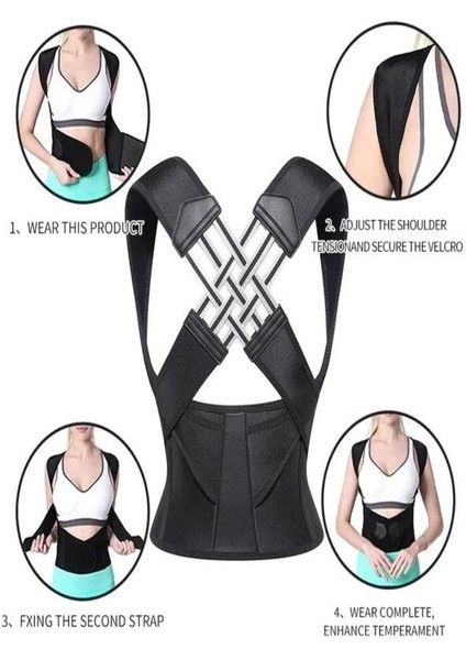 Sırt Duruş Düzeltici Korse Sırt Ağrı Kemeri Ayarlanabilir Dik Durma Kemeri Ofis Ev Spor Günlük Korse