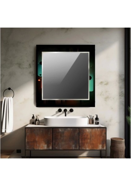 Dekorarif Desenli Kare Duvar Aynası 137