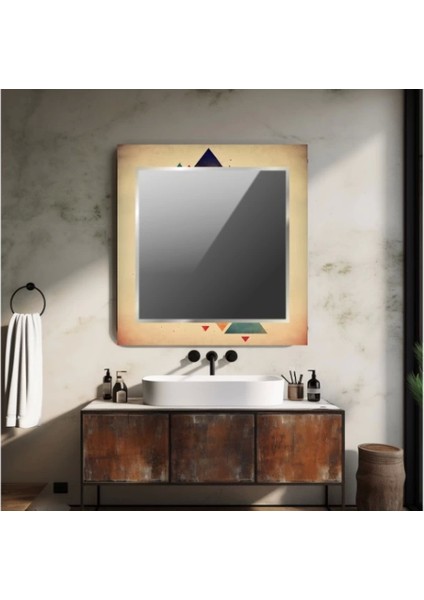 Dekorarif Desenli Kare Duvar Aynası 120