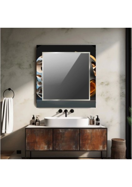 Dekorarif Desenli Kare Duvar Aynası 123