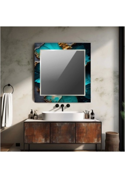 Dekorarif Desenli Kare Duvar Aynası 139