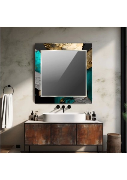 Dekorarif Desenli Kare Duvar Aynası 149