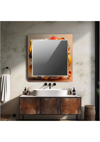 Dekorarif Desenli Kare Duvar Aynası 147