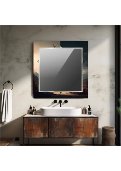 Dekorarif Desenli Kare Duvar Aynası 146