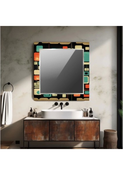 Dekorarif Desenli Kare Duvar Aynası 163