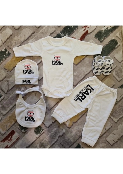 Baby Marka Kyrl Desen Beşli Set 0-6 Ay