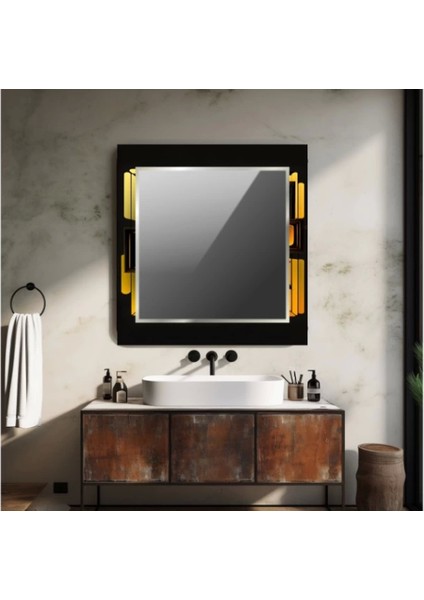 Dekorarif Desenli Kare Duvar Aynası 164