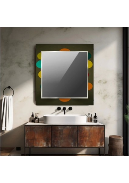 Dekorarif Desenli Kare Duvar Aynası 184