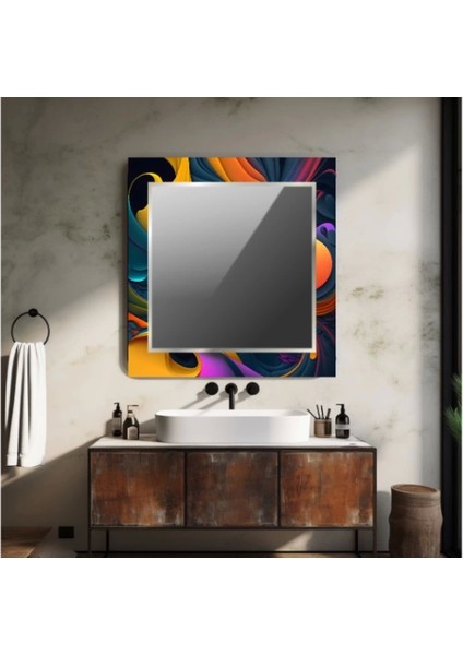 Dekorarif Desenli Kare Duvar Aynası 171