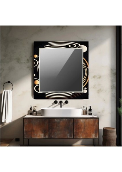 Dekorarif Desenli Kare Duvar Aynası 175