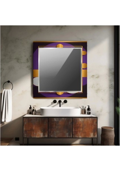 Dekorarif Desenli Kare Duvar Aynası 183