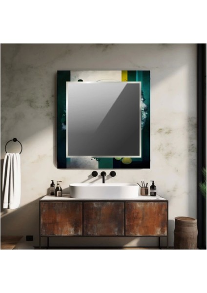 Dekorarif Desenli Kare Duvar Aynası 187